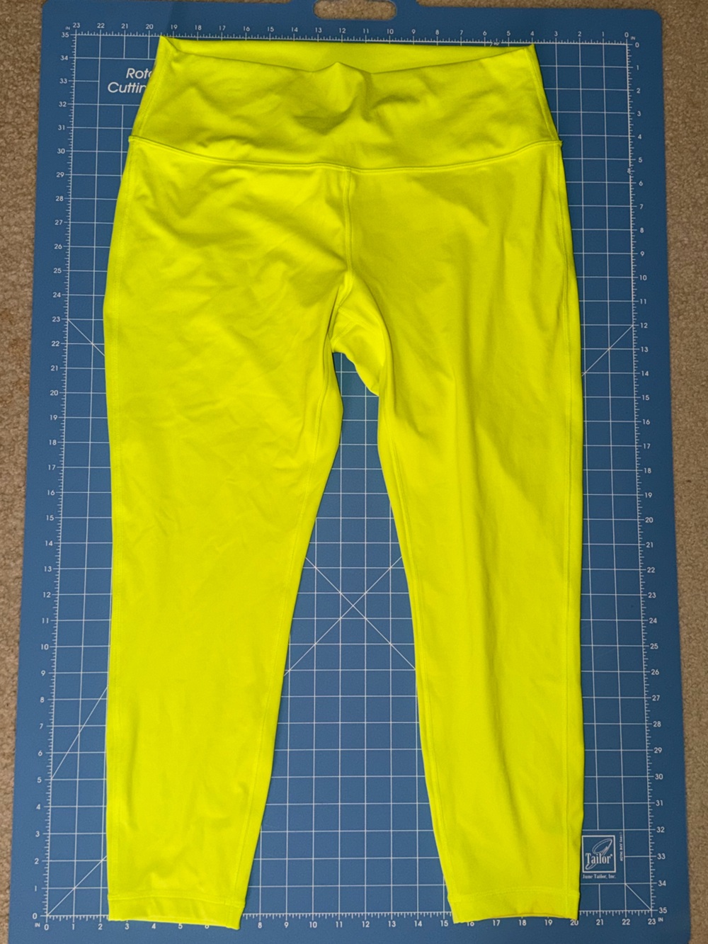 EUC Lululemon Neon Yellow High-Waist Leggings